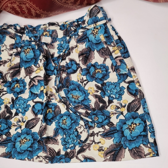 LOFT Linen and Rayon Skirt XSP Blue Floral - Picture 13 of 14
